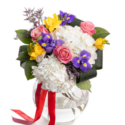 Buchet mix cu flori colorate